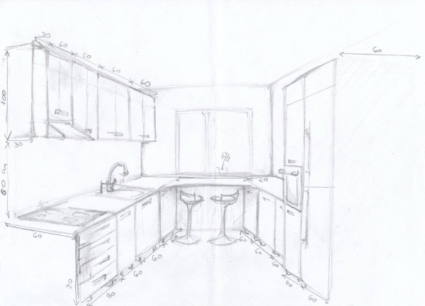 projekt klienta do zabudowy kuchni